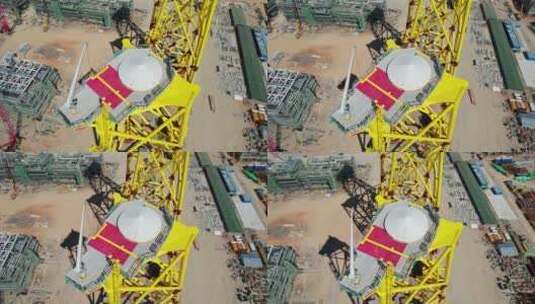 海上油气生产平台桩 能源 海底石油海上钻井高清在线视频素材下载