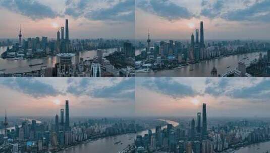 上海日出航拍高清在线视频素材下载