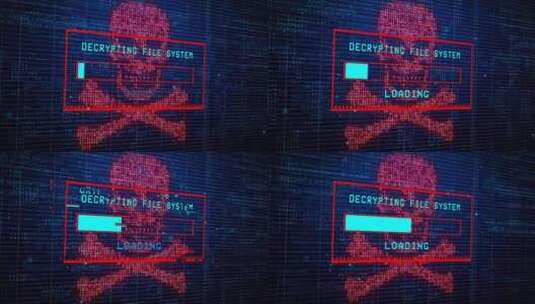 电脑被黑客攻击系统锁定病毒密码攻击警告高清在线视频素材下载