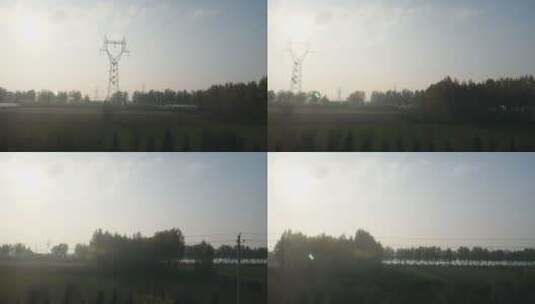 火车上拍摄秋天西安郊区关中平原的农田风光高清在线视频素材下载
