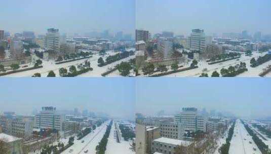 中国农业银行大楼冬景高清在线视频素材下载