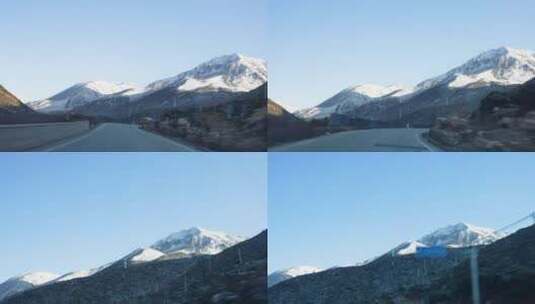 藏区公路景色高清在线视频素材下载