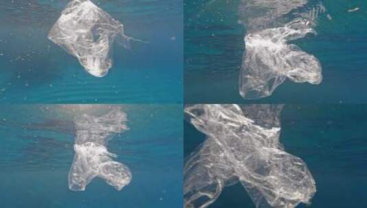 海洋垃圾漂浮高清在线视频素材下载
