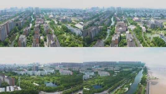 浙江省杭州市下沙大学城航拍合集高清在线视频素材下载