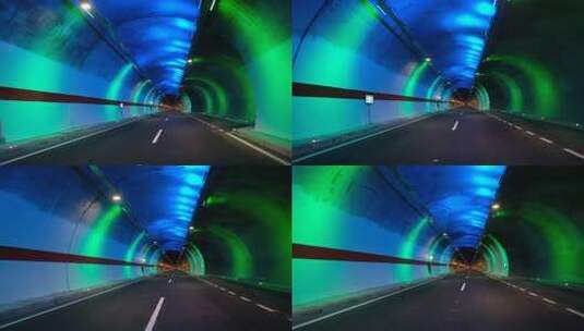 彩色的公路隧道高清在线视频素材下载