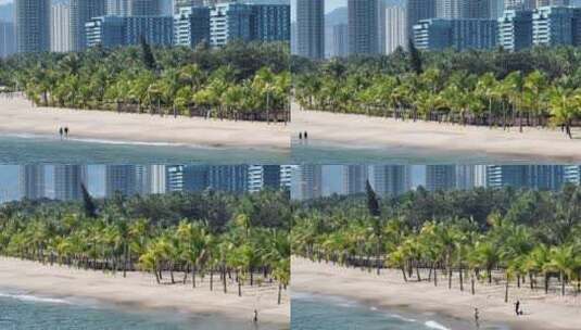 海南椰林阳光沙滩航拍高清在线视频素材下载