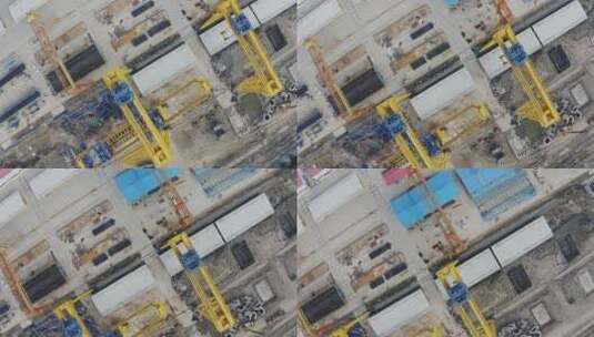 工程建造施工地与起重机高清在线视频素材下载