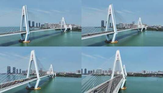 海口世纪大桥航拍高清在线视频素材下载