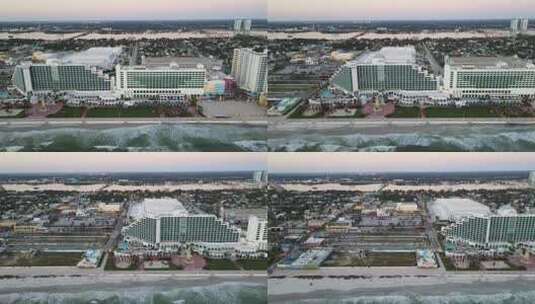 代托纳海滩，佛罗里达大西洋海岸，惊人的景观，鸟瞰高清在线视频素材下载