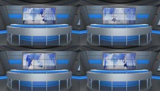 3D 虚拟新闻演播室背景4K高清在线视频素材下载