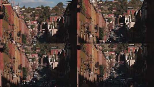 墨西哥圣米格尔人文街道行人地拍高清在线视频素材下载