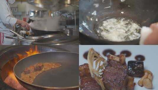 五星级酒店厨师烹饪美食高清在线视频素材下载
