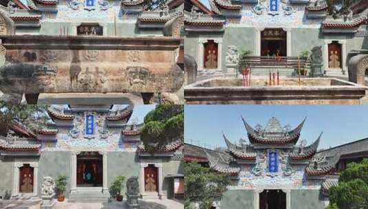 内江古西林寺航拍寺庙古建筑高清在线视频素材下载