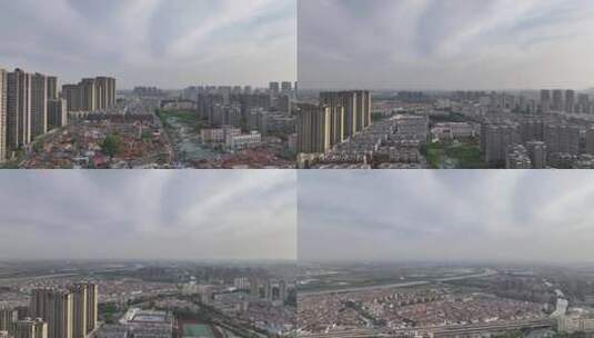 连云港海洲区航拍空镜高清在线视频素材下载