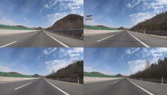 春季京北草原高速公路（第一视角）高清在线视频素材下载