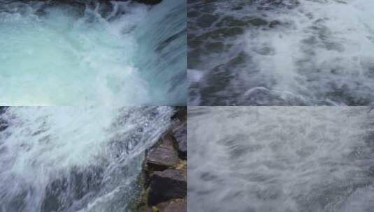 水流湍急的瀑布激起千层浪花高清在线视频素材下载