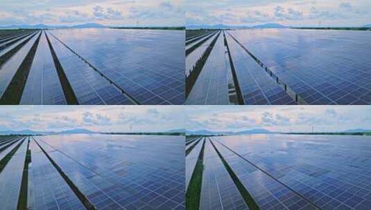 太阳能鱼塘光伏发电风力发电清洁能源碳中和高清在线视频素材下载