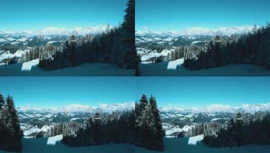 白天蓝天下奥地利阿尔卑斯山的风景高清在线视频素材下载