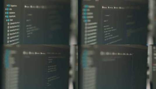 电脑屏幕上的代码高清在线视频素材下载