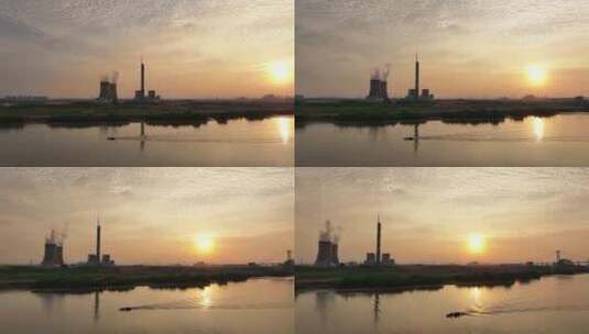 中国广东省广州市南沙区广州华润热电厂高清在线视频素材下载