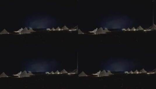 内蒙古乌兰察布草原夜晚露营帐篷营地高清在线视频素材下载
