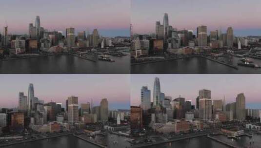 航拍码头城市高清在线视频素材下载
