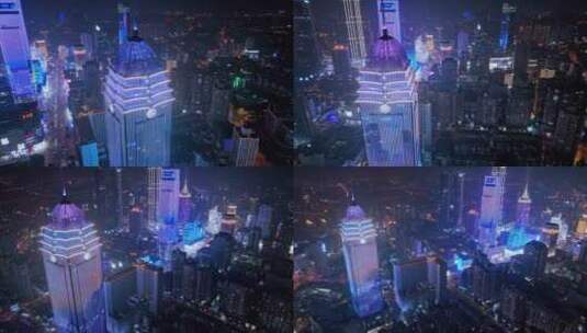 江苏无锡城市夜景航拍高清在线视频素材下载