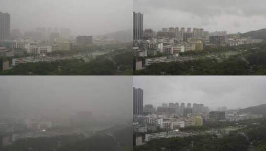 深圳暴风雨天下雨过程延时记录高清在线视频素材下载