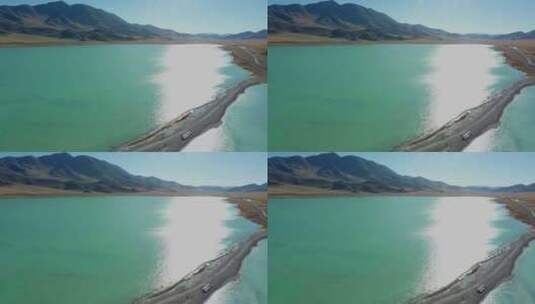 西藏高原湖泊 双生湖达绕措和物玛错高清在线视频素材下载