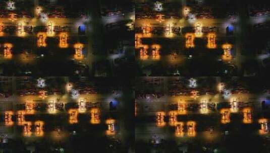 航拍长江龙潭港集装箱货运车辆货轮塔吊夜景高清在线视频素材下载