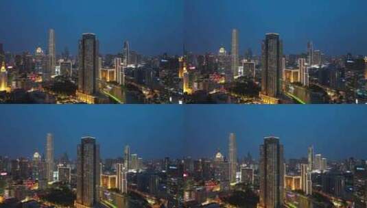 天津海河城市夜景航拍高清在线视频素材下载