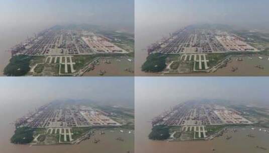 上海市 洋山港 港口 码头 集装箱高清在线视频素材下载