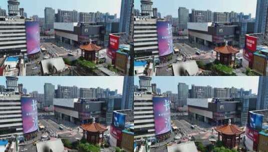 湖南长沙国金中心步行街斑马线高清在线视频素材下载