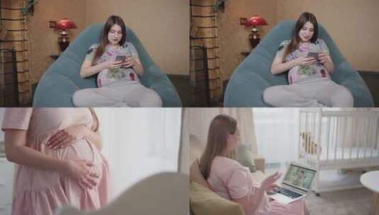 【合集】孕妇在房间玩婴儿鞋高清在线视频素材下载