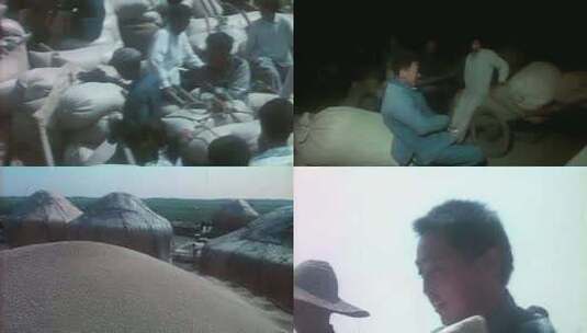 80年代农民上交交公粮高清在线视频素材下载