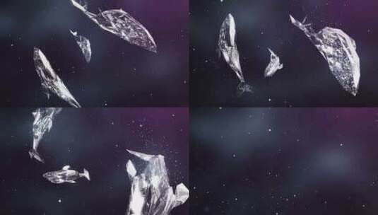 宇宙星空星辰大海鲸鱼高清在线视频素材下载