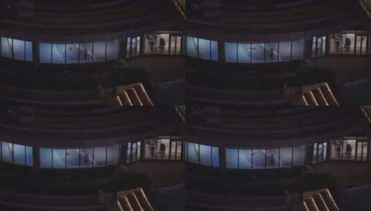 上海深坑酒店建筑外立面窗户特写高清在线视频素材下载