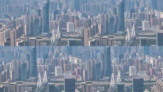 武汉夏日城市地标和天际线风光高清在线视频素材下载