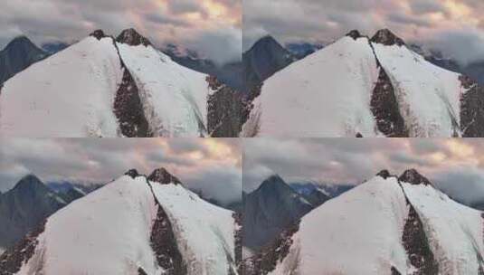 航拍川西贡嘎山卫峰乌库楚雪山风光高清在线视频素材下载