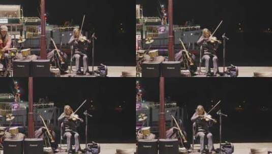 新西兰皇后镇路边乐队弹唱提琴高清在线视频素材下载