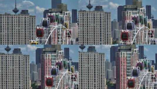 4K高清航拍沈阳彩电塔城市发展摩天大楼高清在线视频素材下载