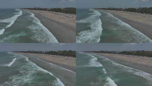 HDR印尼巴厘岛库塔海滩日光浴航拍风光高清在线视频素材下载