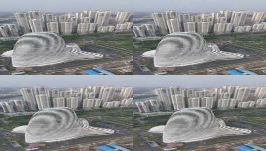 广西新媒体中心建筑航拍高清在线视频素材下载