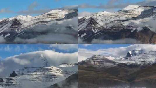 航拍西藏塔尔钦冈仁波齐雪山自然风光高清在线视频素材下载