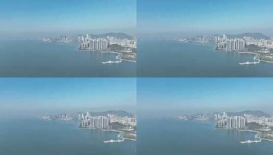 深圳湾公园航拍海岸线城市建筑风光半岛城邦高清在线视频素材下载