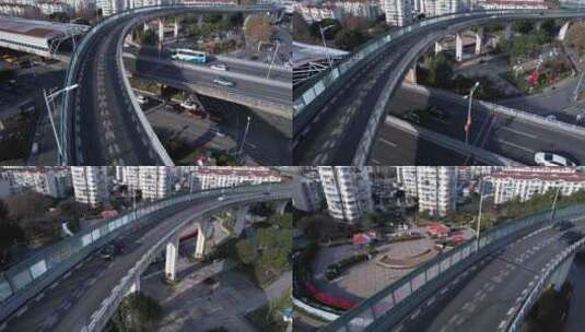 南京建邺内环南线道路交通航拍高清在线视频素材下载