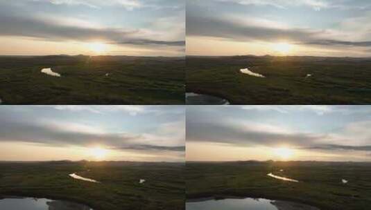河流湿地日出自然风光高清在线视频素材下载