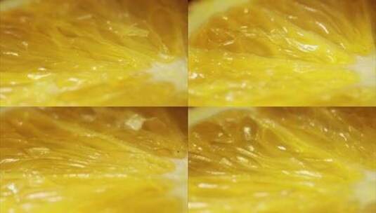 旋转着的切开的黄色香橙高清在线视频素材下载