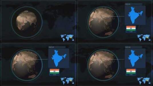 印度地图高清在线视频素材下载