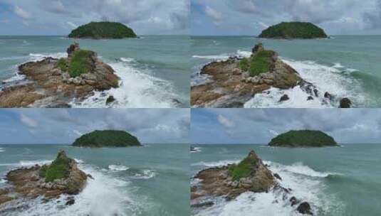 航拍泰国普吉岛拉威奈汉海滩夏季海滨风光高清在线视频素材下载